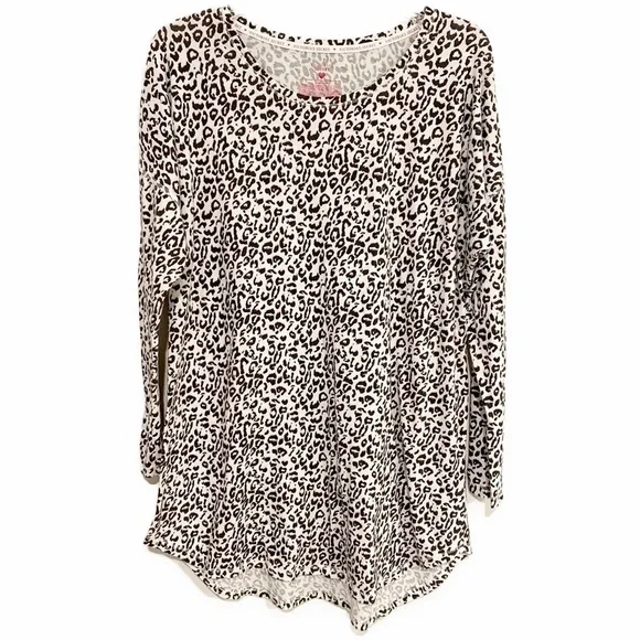 Victorias’s Secret | Leopard Print Tunic Loungewear White Black Size Large - Picture 1 of 5